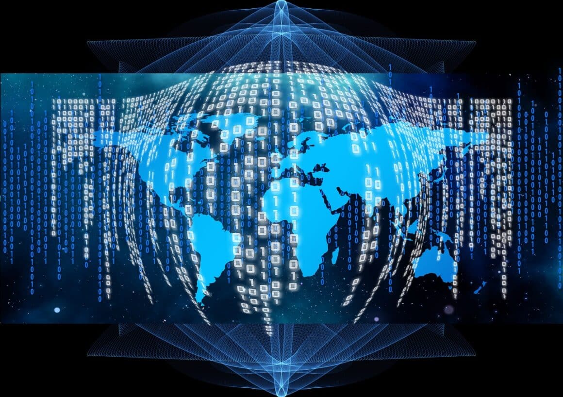 Une représentation de la terre avec des flux de données