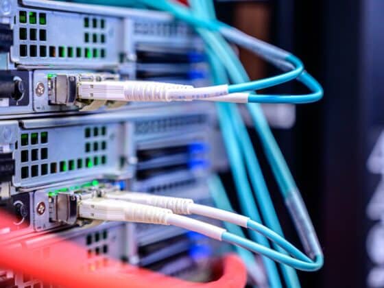 white and blue cables