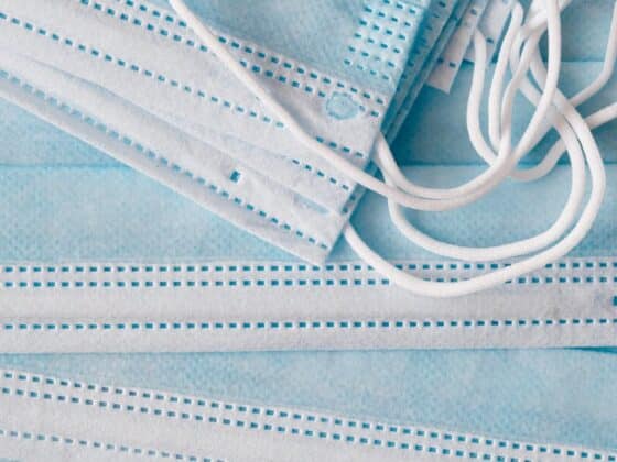 light blue one use medical protective masks