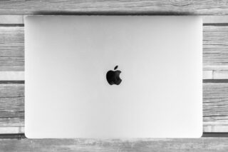 abstract apple art black and white