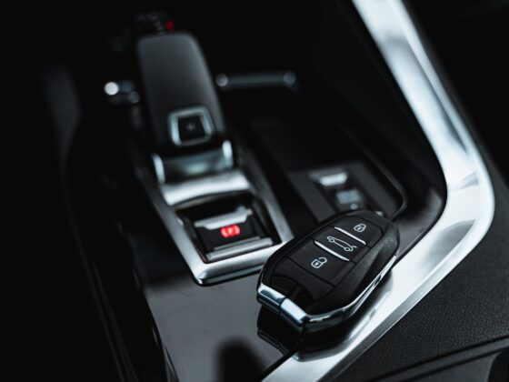 car key laying inside the car