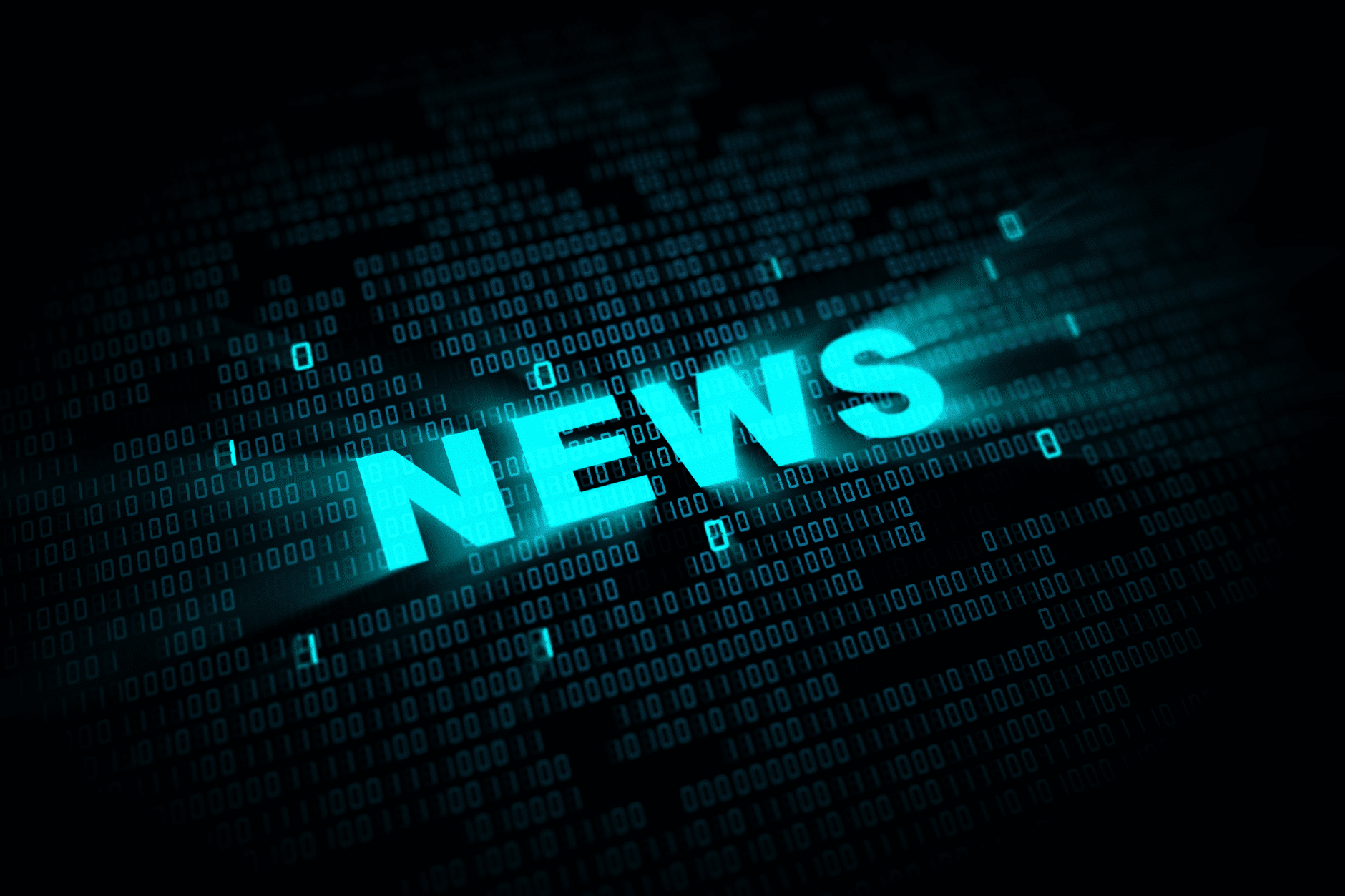 Une mention news sur un fond de 0 et de 1