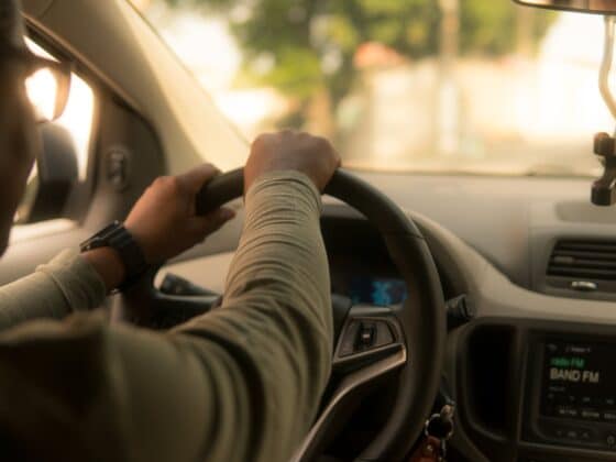 person driving car