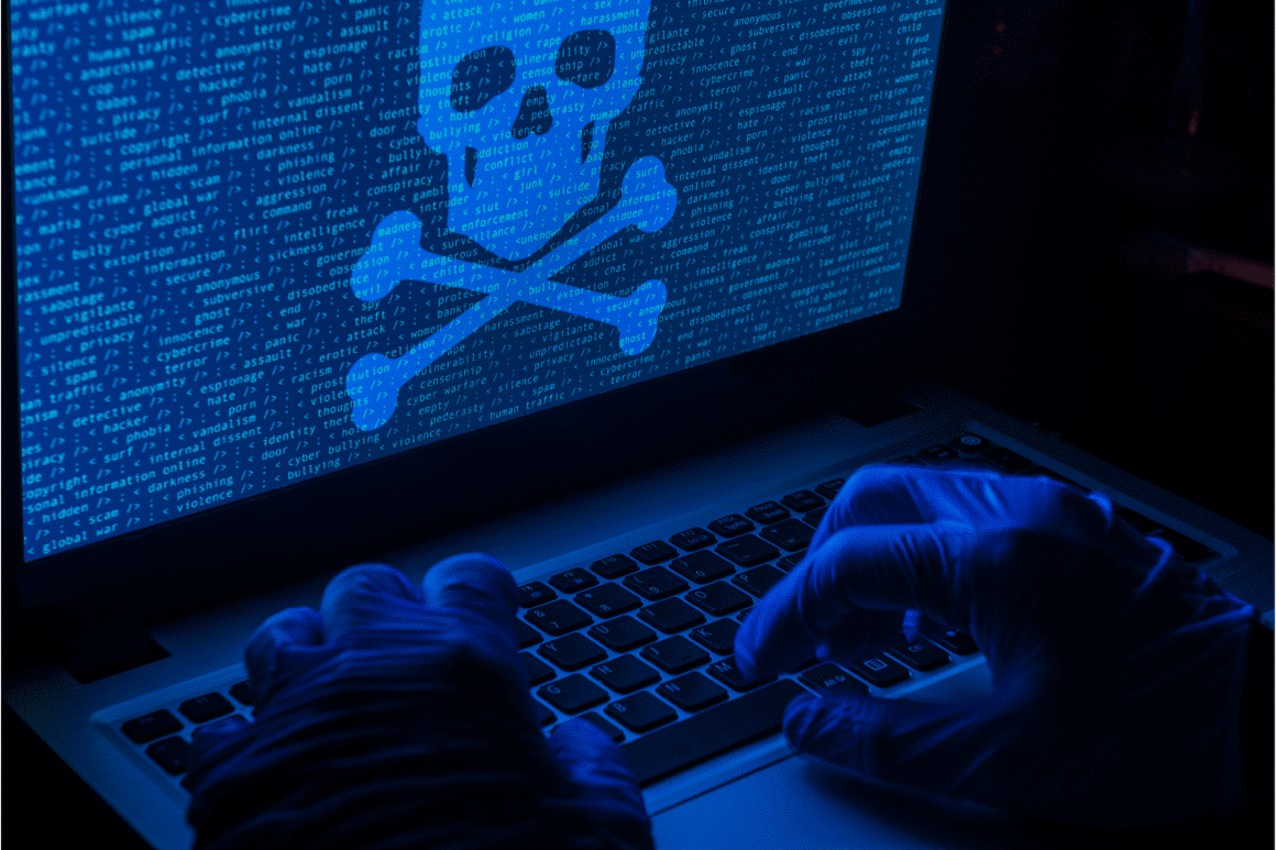 Un écran de pirate avec une tête de mort