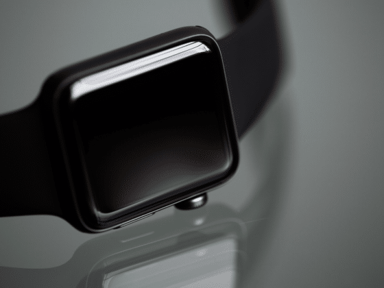 Une smartwatch Apple noire