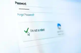 Une page web avec un CAPTCHA Je ne suis pas un robot