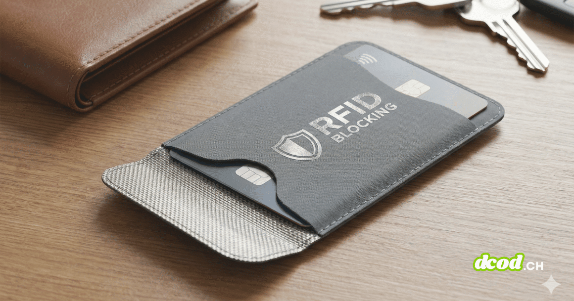 DCOD Carte bancaire inseree dans une pochette de protection anti RFID