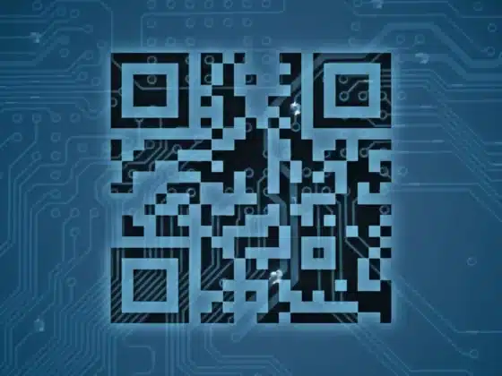 Un code QR sur un arrière-fond numérique