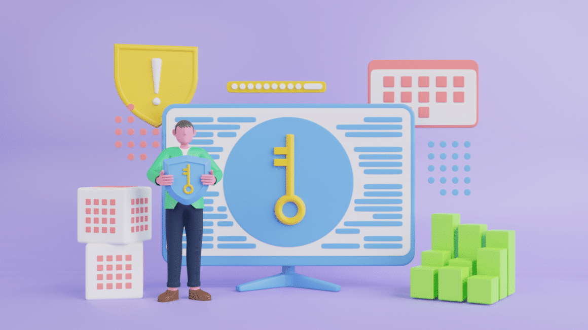 Une representation dune cle dans un decor 3D