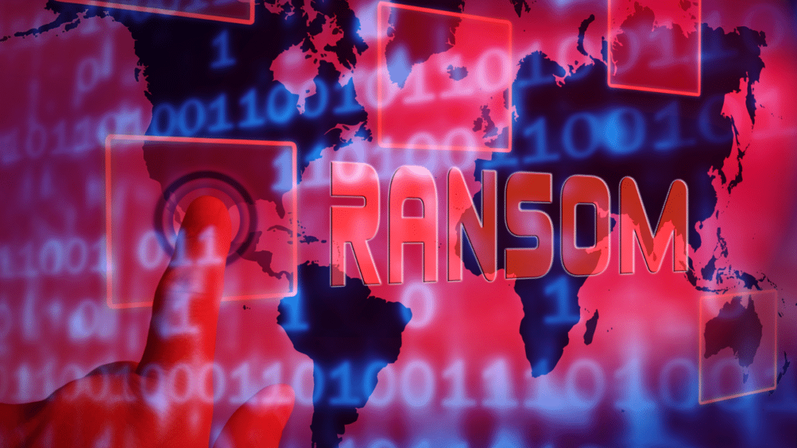 Ransom sur un fond de 0 et 1