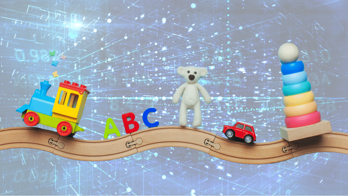 Des jouets sur un fond de donnees 1