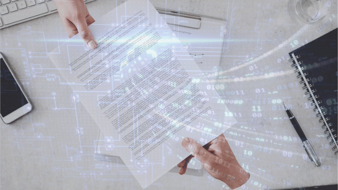 Un contrat sur un fond de donnees digitales en transit