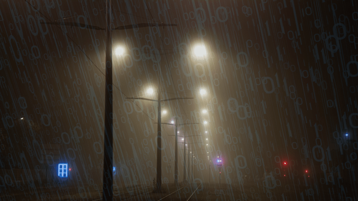 des lampadaires au milieu de 0 et de 1