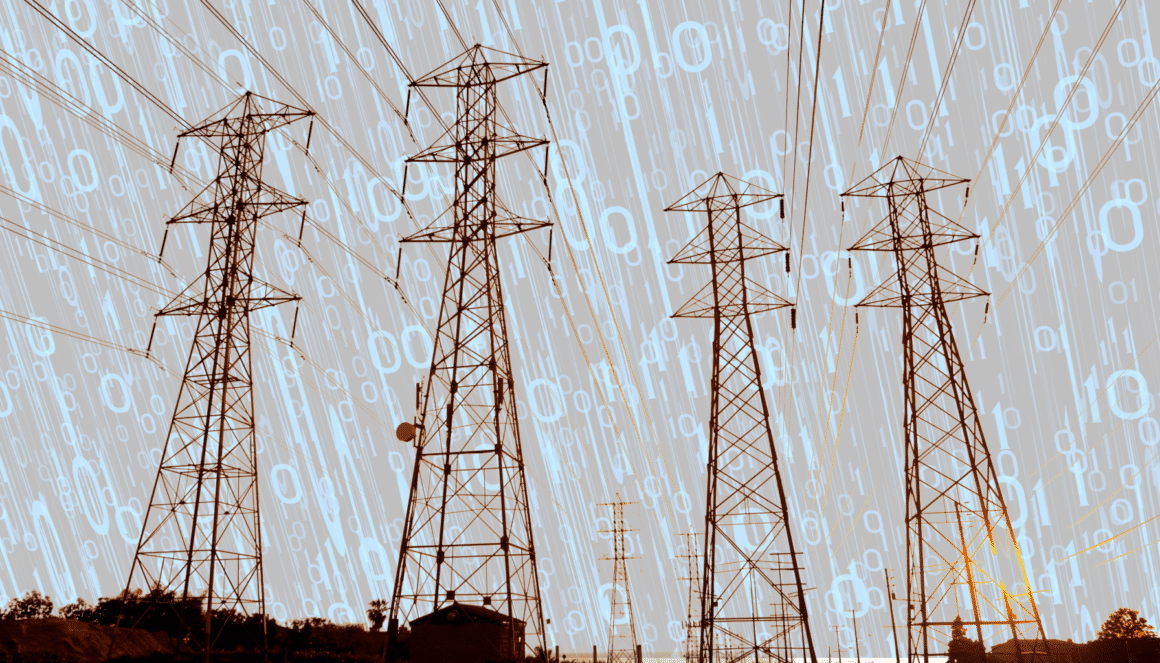 Des lignes electriques sur un fond digital