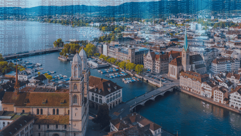 Zurich avec une surcouche digitale