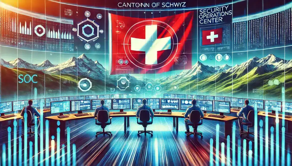DALL·E 2024 08 10 06.32.25 Canton of Schwyz in Switzerland focusing on the establishment of a Security Operations Center