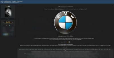 Threat Actor Allegedly Claims Leak of BMW Customer Database