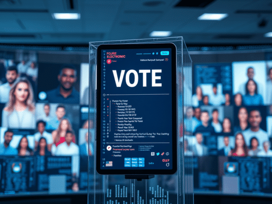 Un panneau de résultat d'un vote en ligne e-voting