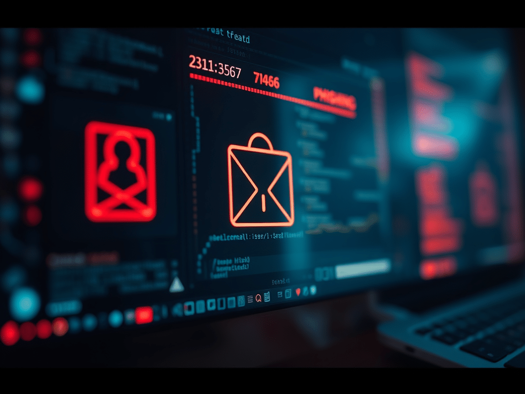 Un focus sur un écran avec du code pour créer une campagne de phishing