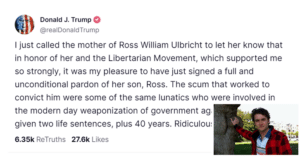 Le président Trump gracie Ross Ulbricht, créateur de Silk Road, après 11 ans de prison