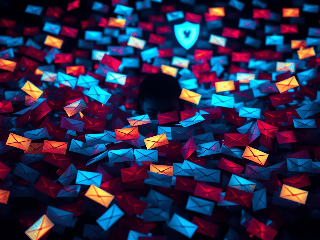 un utilisateur submergé de mails à cause d'un emails bombing