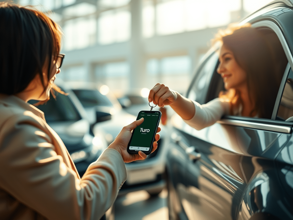 une location de voiture entre personnes via l'app Turo