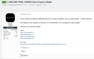 B1ack's Stash a publié 1 million de cartes de crédit