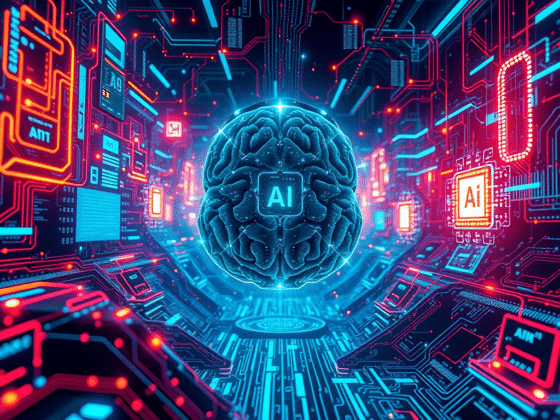 Une intelligence artificielle dans un monde lumineux et numérique