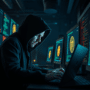 un hacker malveillant qui développe un malware pour compromettre des cryptomonnaies et voler des données