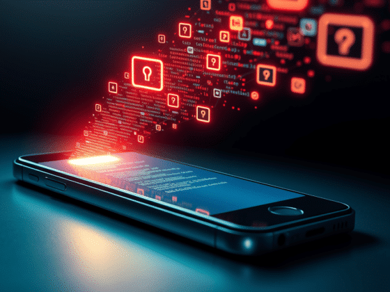 une fuite de données sortant d'un téléphone mobile