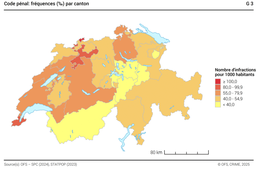Criminalité numérique suisse 2024 par canton