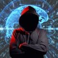 un hacker devant un fond numerique