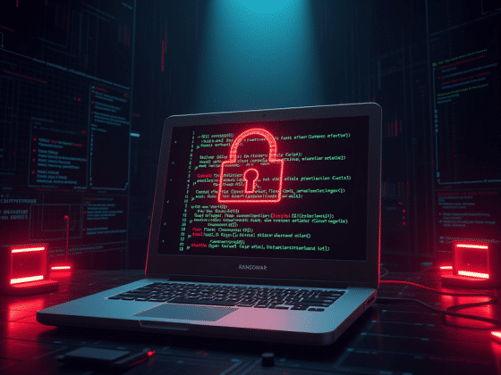 un ransomware qui chiffre des données dans un monde numérique