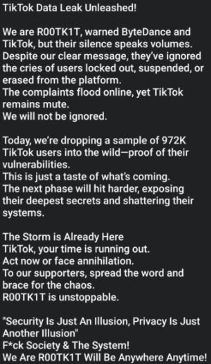 Des pirates informatiques auraient piraté TikTok, exposant plus de 900 000 noms d'utilisateur et mots de passe
