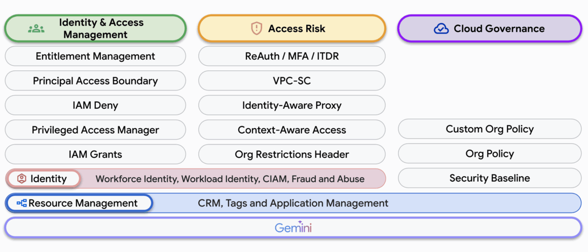 IAM, Access Risk, and Cloud Governance portfolio (source Google)