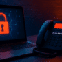 Ordinateur affichant une icône de cadenas rouge à côté d’un téléphone indiquant “CALL LAWYER”, illustrant la stratégie de Qilin pour intimider les victimes de ransomware par un soutien juridique.