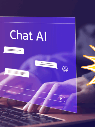 Interface d’un chatbot IA sur fond violet avec mains tapant au clavier, accompagnée d’un symbole d’alerte illustrant une faille critique de cybersécurité liée aux agents IA.