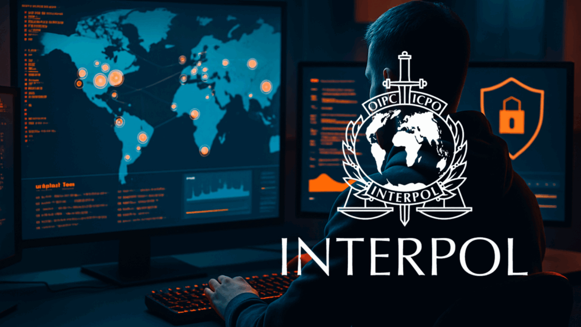 Analyste cybersécurité surveillant en temps réel des infrastructures malveillantes sur plusieurs écrans, dans le cadre d’une opération internationale coordonnée par INTERPOL contre les infostealers.