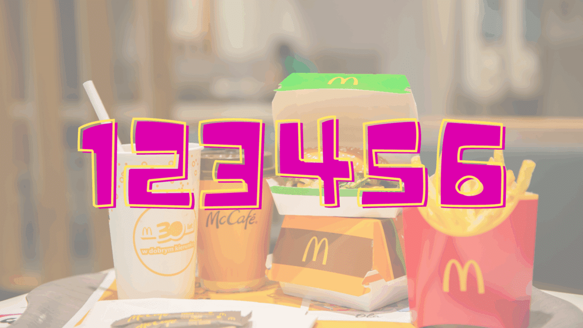 Plateau de produits McDonald’s avec en surimpression le mot de passe par défaut "123456", illustrant une faille de sécurité ayant exposé les données de millions de candidats sur la plateforme McHire