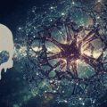 Composition numérique sur fond sombre, intégrant un réseau neuronal abstrait et lumineux au centre, un crâne blanc stylisé sur la gauche et le logo "dcod" en bas à droite. L'image combine des éléments techniques et graphiques pour créer un style moderne et percutant.
