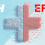 Illustration symbolisant une collaboration technologique entre l’EPFL et l’ETH Zurich, représentée par une croix suisse composée de circuits imprimés rouge et bleu, accompagnée d’une icône d’intelligence artificielle, sur fond numérique.