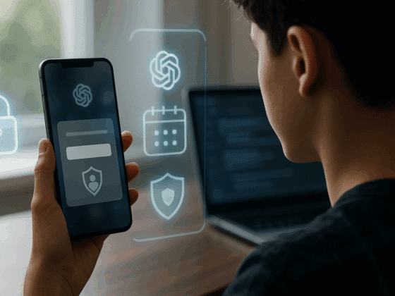Ado de dos vérifiant son âge sur smartphone, icônes cadenas et bouclier