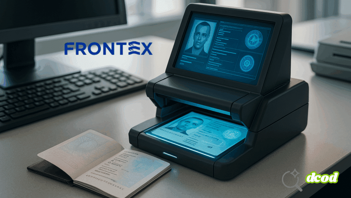 Passeport scanné par un système numérique de détection de fraude documentaire