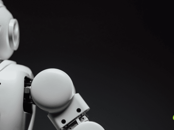 Vue rapprochée d’un robot humanoïde blanc montrant son bras articulé et une partie de son visage, illustrant l’intelligence artificielle agentique