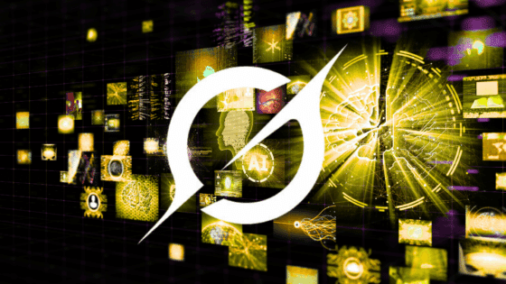 Mosaïque numérique futuriste sur fond noir et jaune, illustrant des concepts d’intelligence artificielle, de cerveau connecté et de technologies, avec un grand logo stylisé de Grok blanc au centre.