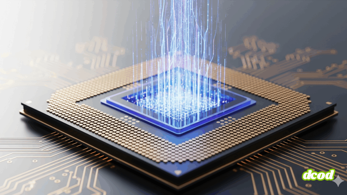 Représentation visuelle hyper-réaliste d'une faille de sécurité Spectre affectant un processeur CPU