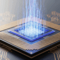Représentation visuelle hyper-réaliste d'une faille de sécurité Spectre affectant un processeur CPU