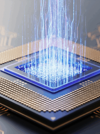 Représentation visuelle hyper-réaliste d'une faille de sécurité Spectre affectant un processeur CPU