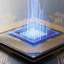 Représentation visuelle hyper-réaliste d'une faille de sécurité Spectre affectant un processeur CPU