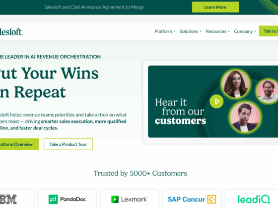 Page daccueil de Salesloft
